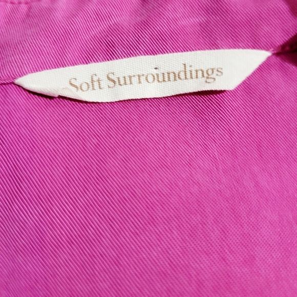 Soft Surroundings Pink Asymmetrical Button Tunic Top Woman's XS Tencel Lyocell - Picture 10 of 12